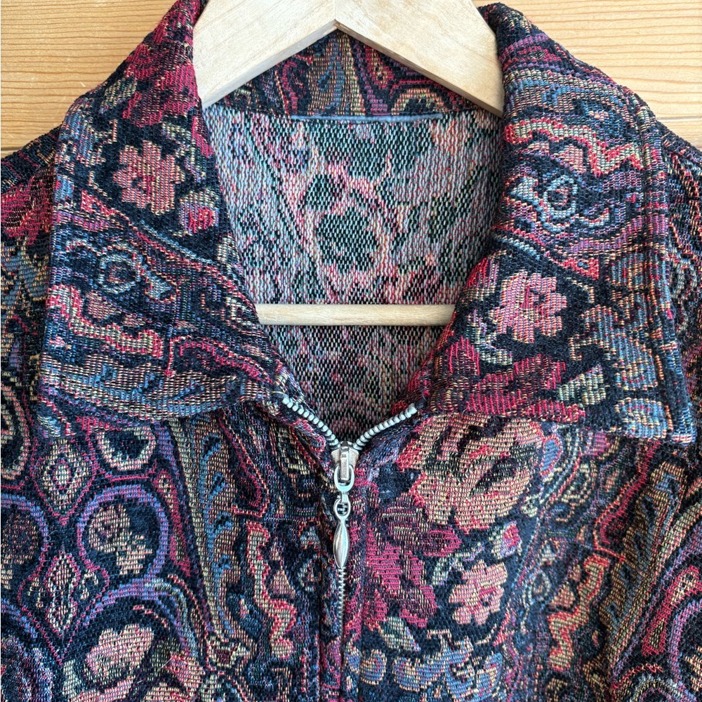Vintage Floral Tapestry Zip Jacket | Statement Vintage | Size Medium - Picture 2 of 5